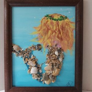 Mixed Media Mermaid Painting